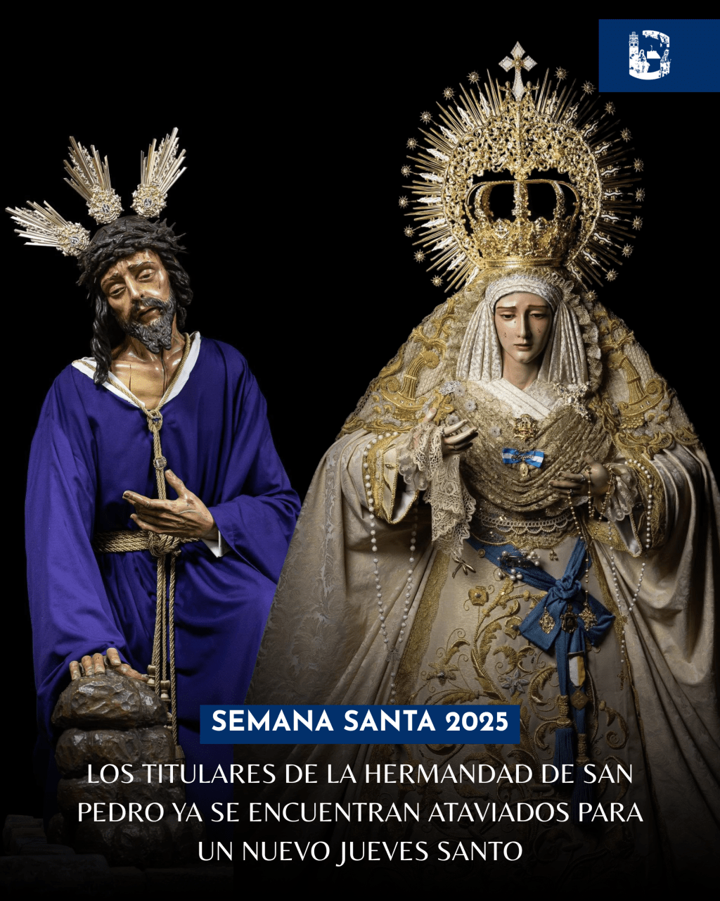 Los titulares de la Hermandad de San Pedro ya se encuentran ataviados para un nuevo Jueves Santo