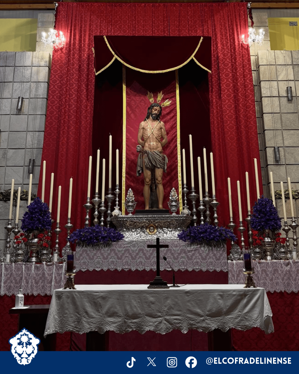 La Flagelación inicia su Solemne Triduo en Santiago Apóstol con un altar de cultos cargado de&nbsp;simbolismo